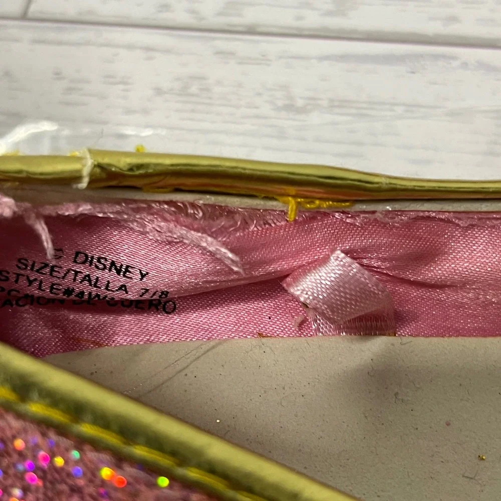 Disney Princess Aurora Sleeping Beauty Pink Glitter Dress Up Shoes Kids Size 7/8